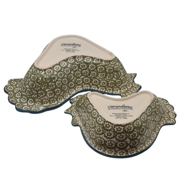 Temp-tations Old World Confetti Chicken Nesting Serving Bowls Set of 2 Farmhouse - Picture 6 of 9